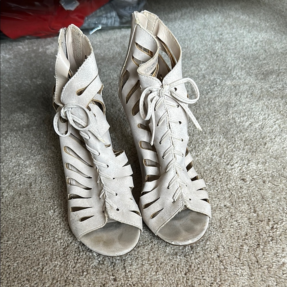 Love Culture Cream Gladiator Sandals